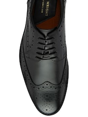 Frank Wright Black Leather Lace-Up Brogue Shoes - Image 4 of 4