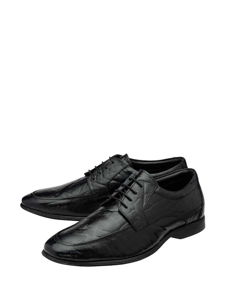Frank Wright Black Embossed Leather Formal Lace-Up Shoes - Image 2 of 4