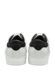 Frank Wright White Leather Lace-Up Classic Trainers - Image 2 of 4