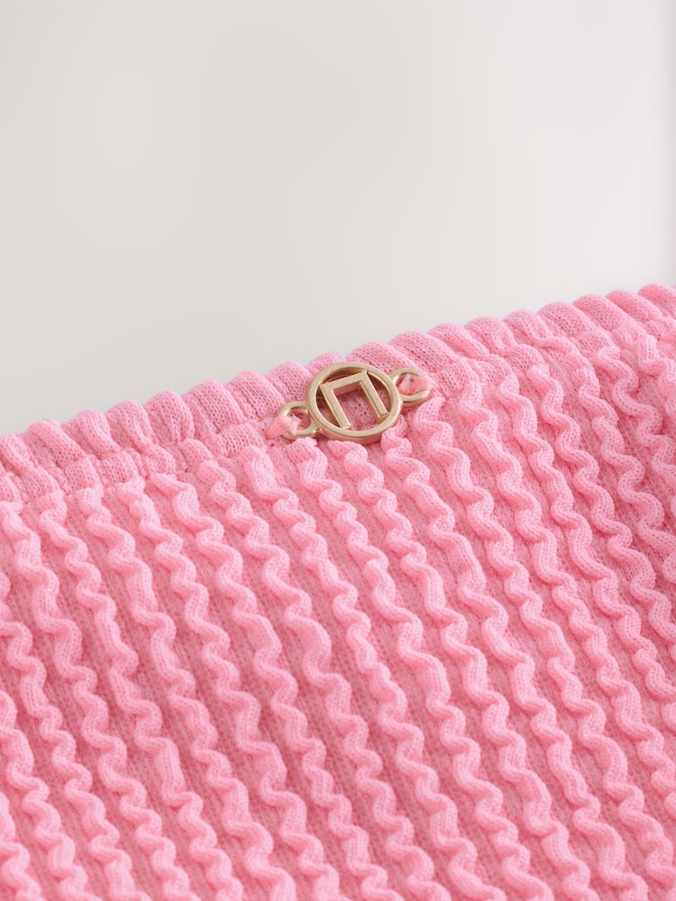 Neon Pink Crinkle - Sehemu za chini za Bikini - Picha 8 kati ya 8 Neon Pink Crinkle - Sehemu za chini za Bikini - Picha 8 kati ya 8