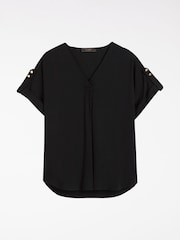 Lipsy Black/Neutral Touch Of Linen V-Neck Tops 2 Pack - Image 4 of 6