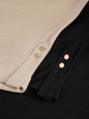 Lipsy Black/Neutral Touch Of Linen V-Neck Tops 2 Pack - Image 6 of 6