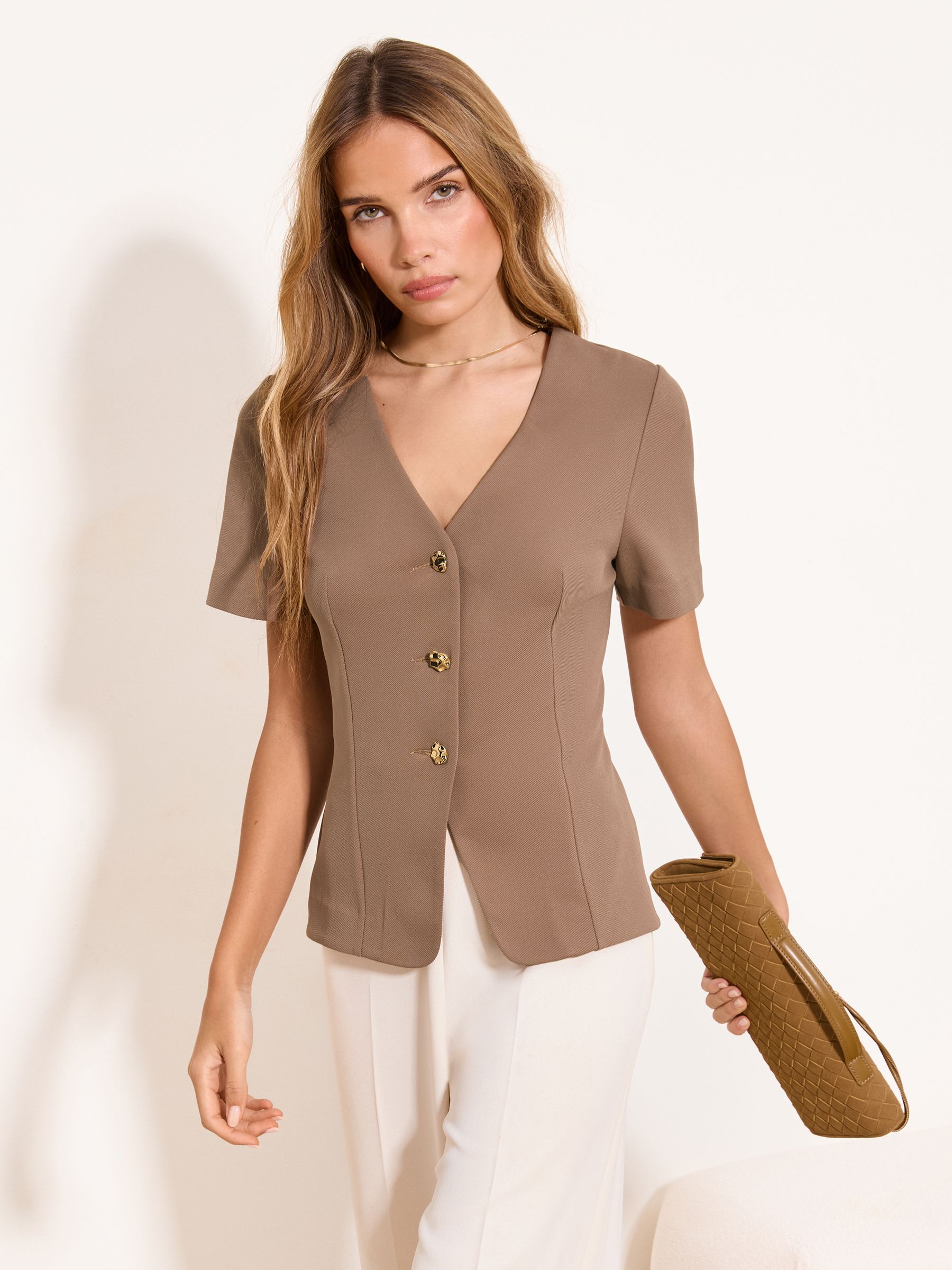 SIXPAD Sleep Top (Short Sleeve) L ベージュ Buy Lipsy Camel Short Sleeve Button Through Top from the Next UK