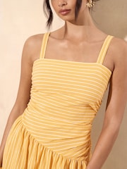 Lipsy Yellow Strappy Jersey Stripe Midi Dress - Image 4 of 4