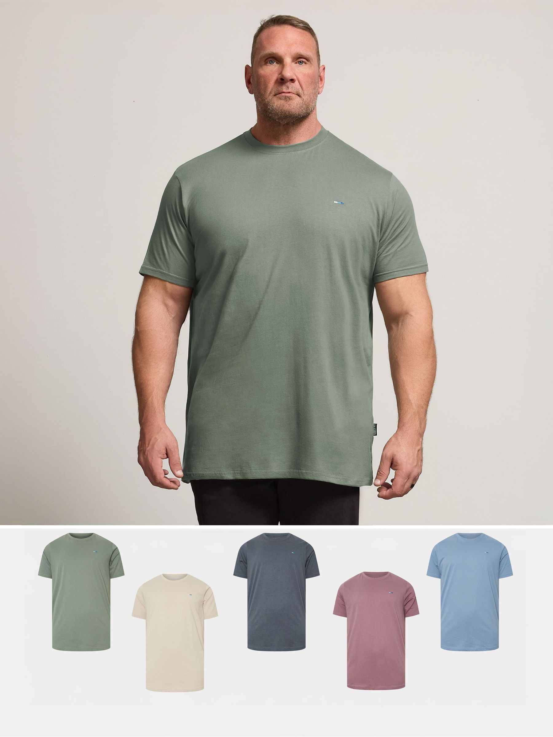 BadRhino 5 Pack Extra Long Basic T-Shirt, Blue, Size 7-8Xl, Men - Image 3