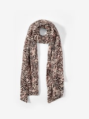 Mint Velvet Brown Print Lightweight Scarf - Image 1 of 3