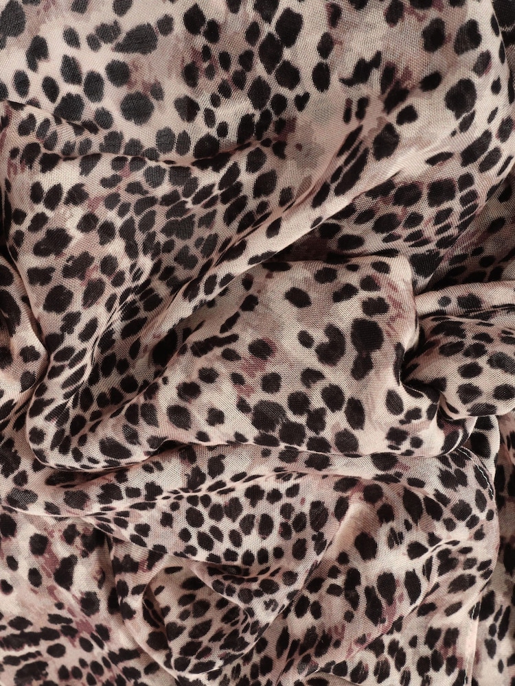 Mint Velvet Brown Print Lightweight Scarf - Image 3 of 3