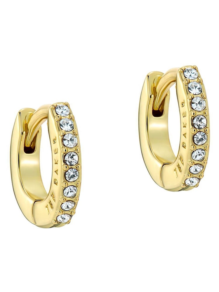 Ted Baker Gold Tone Hettie: Crystal Hoop Earrings(10Mm) - Image 1 of 4 Ted Baker Gold Tone Hettie: Crystal Hoop Earrings(10Mm) - Image 1 of 4
