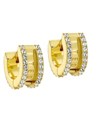 Ted Baker Gold Tone Rosie: Crystal Roll Huggie Earrings - Image 1 of 5