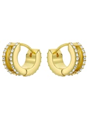 Ted Baker Gold Tone Rosie: Crystal Roll Huggie Earrings - Image 2 of 5