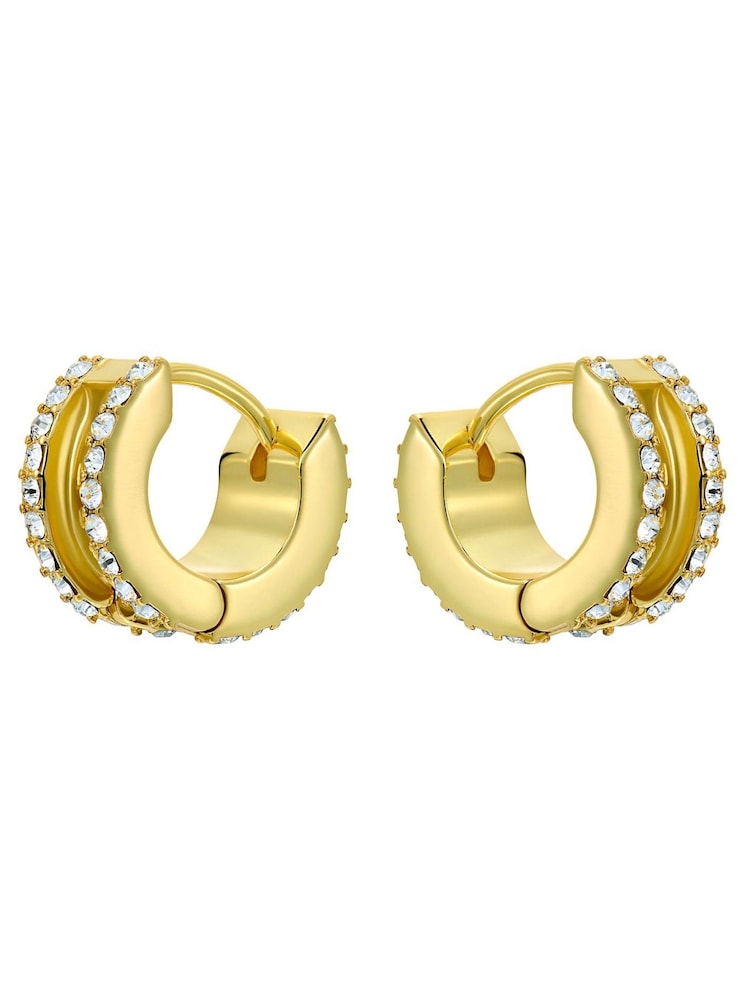 Ted Baker Gold Tone Rosie: Crystal Roll Huggie Earrings - Image 2 of 5
