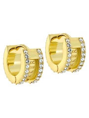 Ted Baker Gold Tone Rosie: Crystal Roll Huggie Earrings - Image 3 of 5