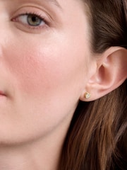 Ted Baker Gold Tone Harmony: Mini Crystal Heart Stud Earrings - Image 4 of 4