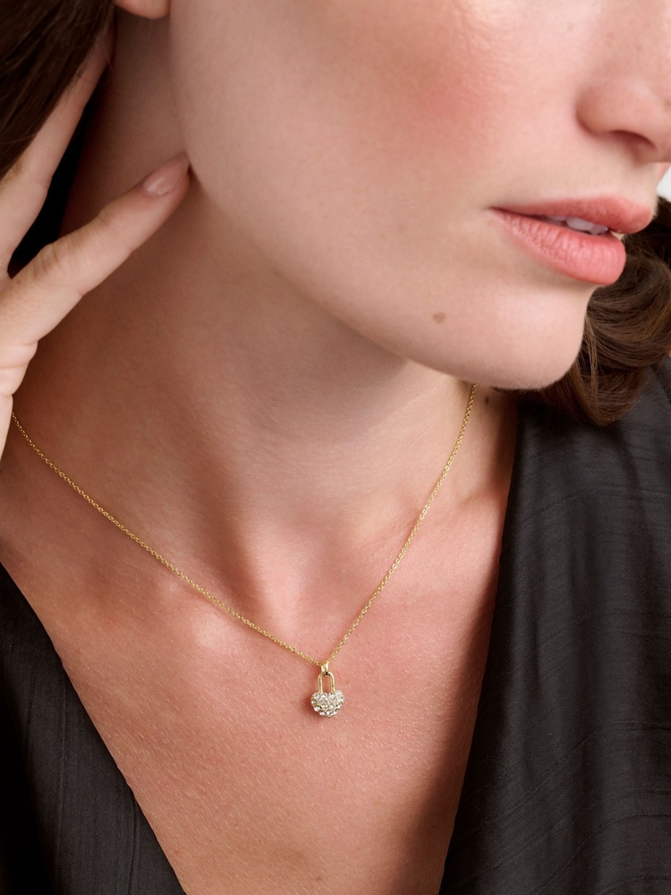 Ted Baker Tone Paige: Pave Crystal Padlock Pendant Necklace - صورة 4 من 4