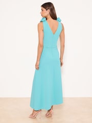 Lipsy Light Blue Flower Trim V-Neck Skater Dress - Image 4 of 4