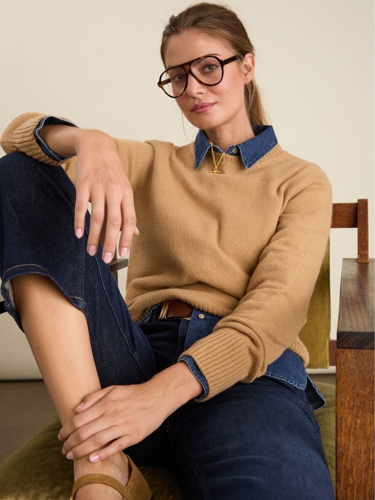 Baukjen Cream Zucca Wool Blend Crew Neck Jumper - Image 1 of 5