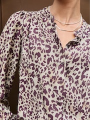 Baukjen Purple Ischia Printed Bow Neck Blouse - Image 4 of 4