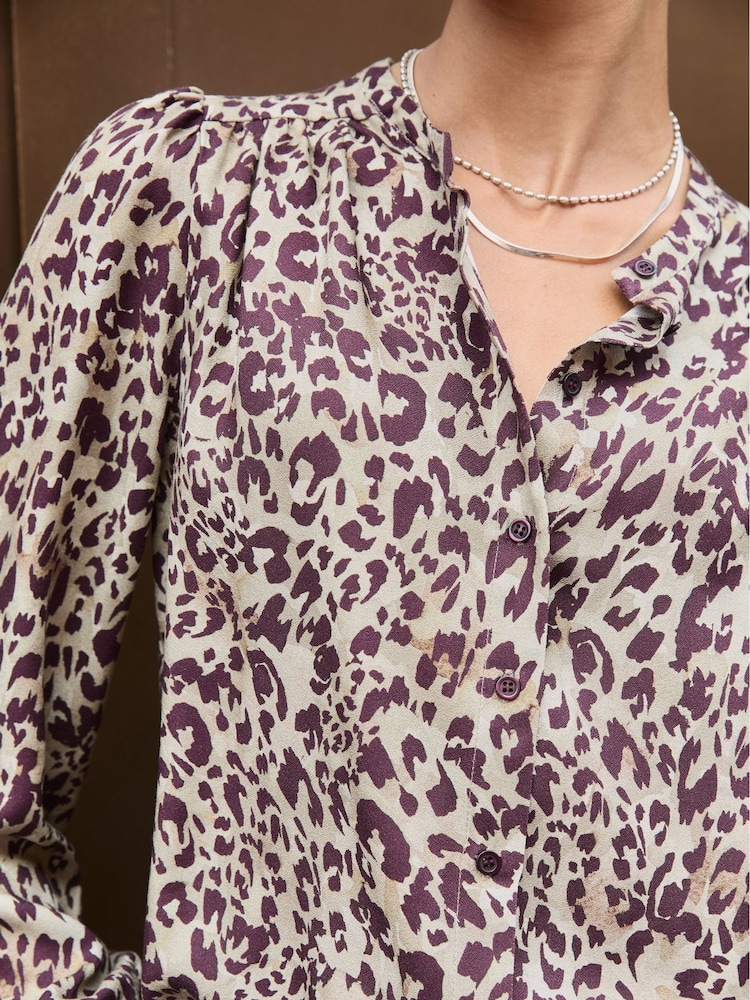 Baukjen Purple Ischia Printed Bow Neck Blouse - Image 4 of 4 Baukjen Purple Ischia Printed Bow Neck Blouse - Image 4 of 4