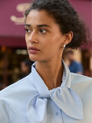 Baukjen Blue Kai Cotton Tie Neck Shirt - Image 2 of 4