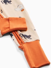 MORI Cream Supersoft Halloween Two Way Zip-Up Sleepsuit - Image 4 of 6
