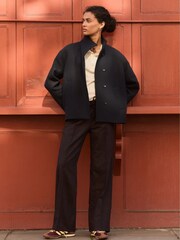 Baukjen Blue Ashton Wool Blend Short Coat - Image 2 of 4
