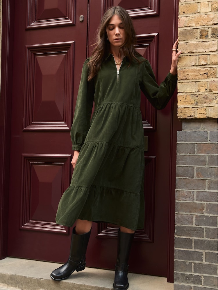 Baukjen Green Jean Corduroy Midi Dress - Image 1 of 3
