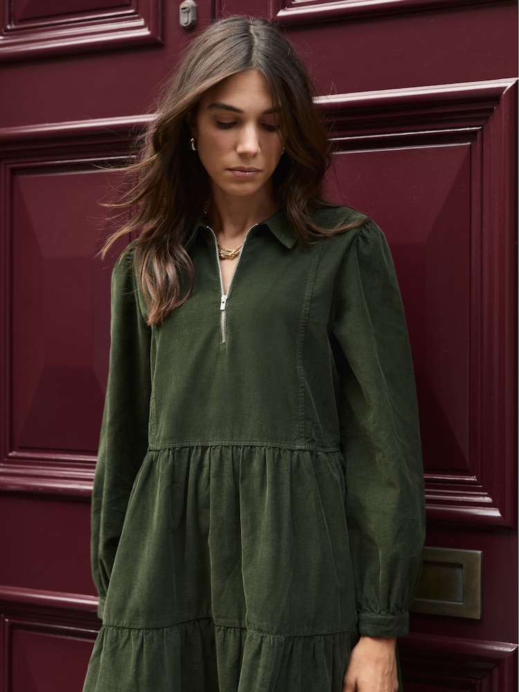 Baukjen Green Jean Corduroy Midi Dress - Image 2 of 3 Baukjen Green Jean Corduroy Midi Dress - Image 2 of 3