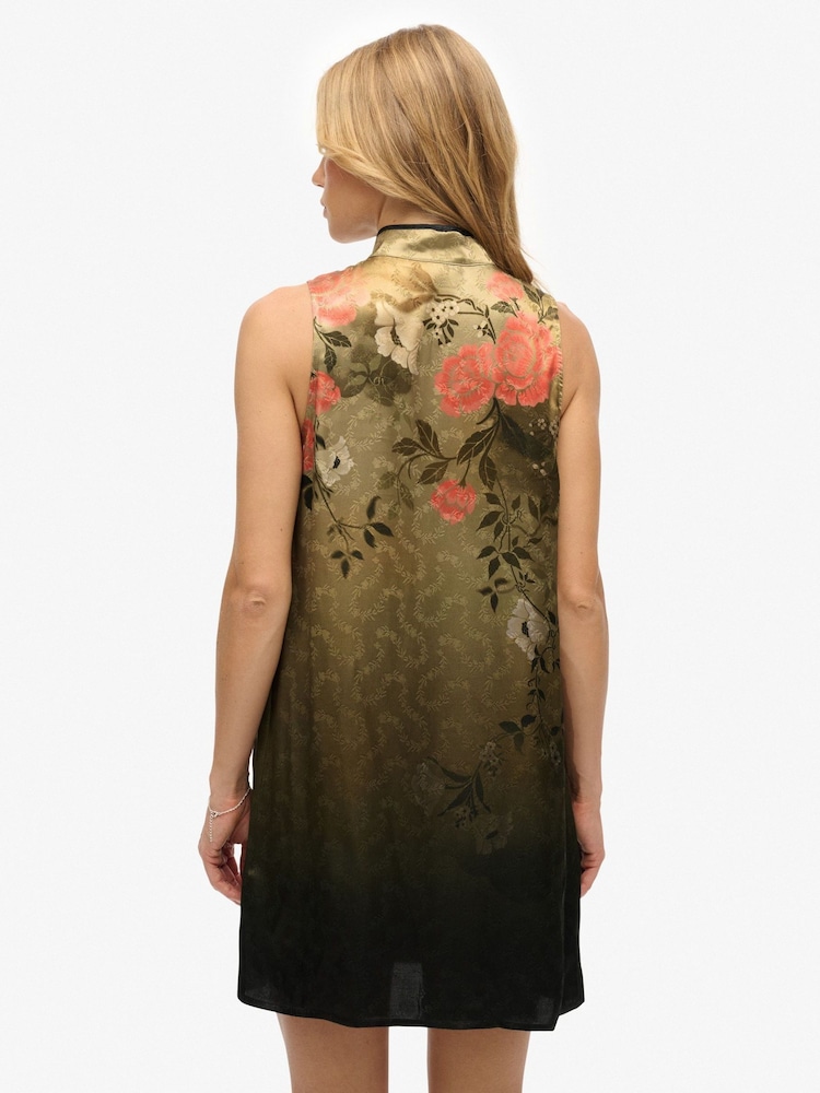 Superdry Green Jacquard A-Line Mini Dress - Image 2 of 8