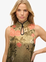Superdry Green Jacquard A-Line Mini Dress - Image 5 of 8