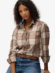 Superdry Nude Lumberjack Check Flannel Shirt - Image 3 of 7