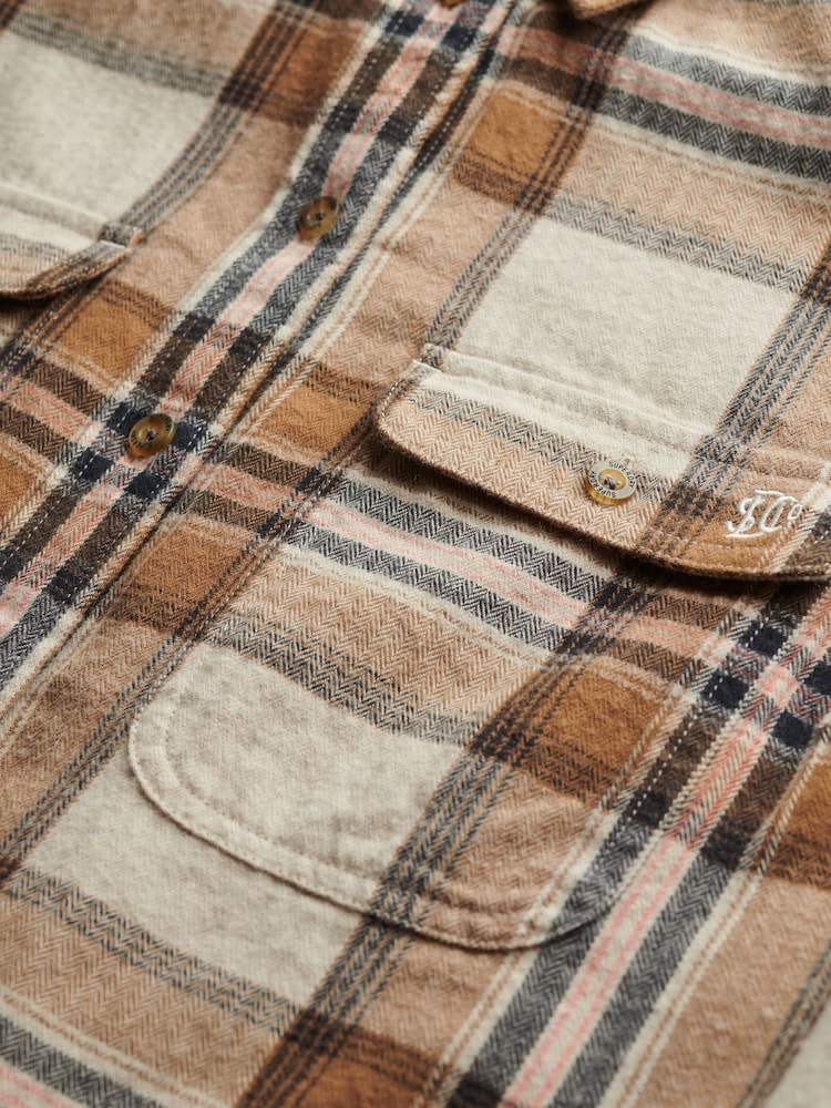 Superdry Nude Lumberjack Check Flannel Shirt - Image 7 of 7