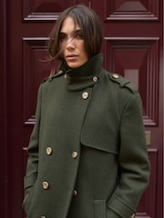 Baukjen Green Ingrid Belted Wool Trench Coat - Image 2 of 4