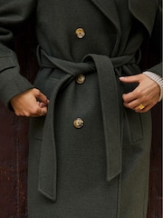 Baukjen Green Ingrid Belted Wool Trench Coat - Image 3 of 4
