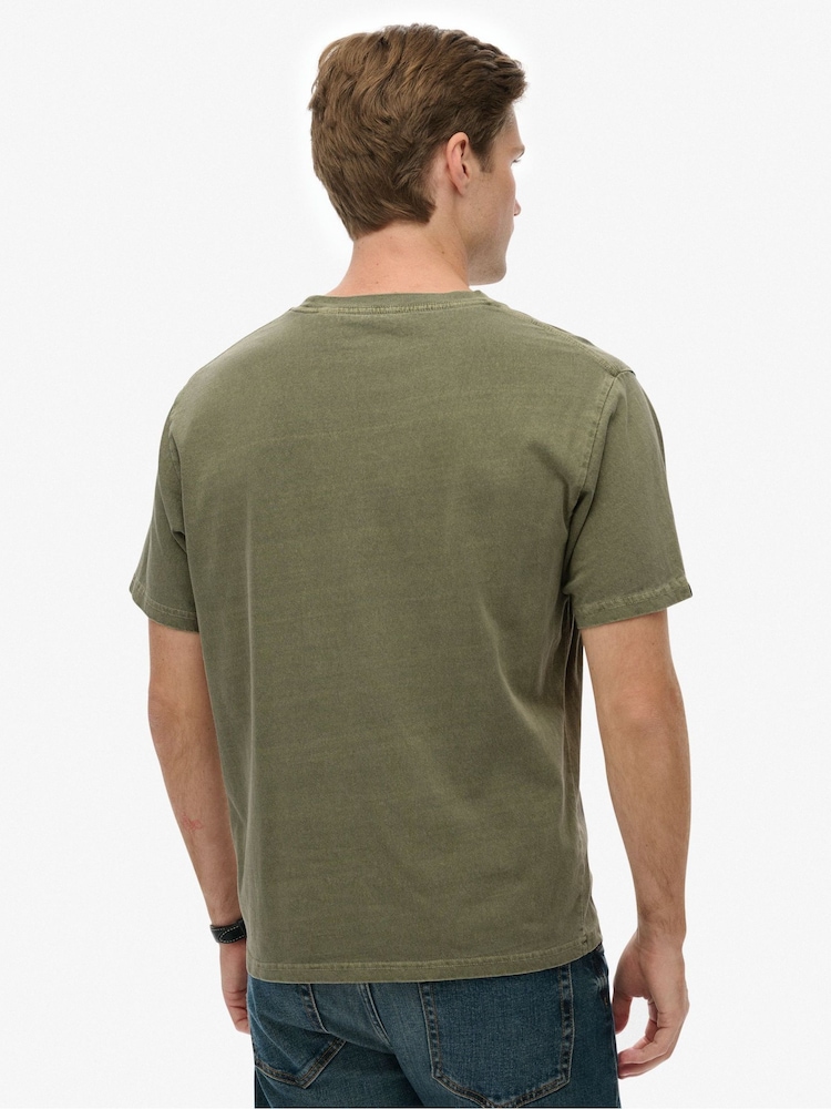 Superdry Green Essentials Relaxed T-Shirt - Image 2 of 7 Superdry Green Essentials Relaxed T-Shirt - Image 2 of 7