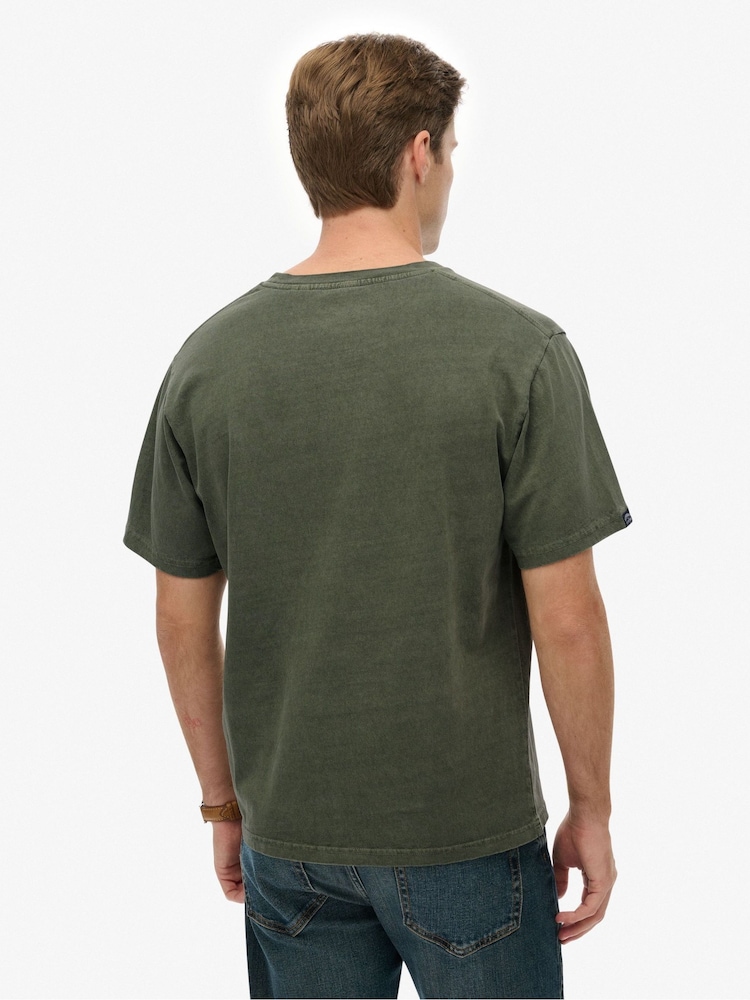 Superdry Green Essentials Relaxed T-Shirt - Image 2 of 7 Superdry Green Essentials Relaxed T-Shirt - Image 2 of 7