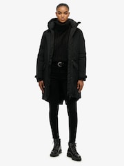 Superdry Black City Fishtail Padded Coat - Image 3 of 5