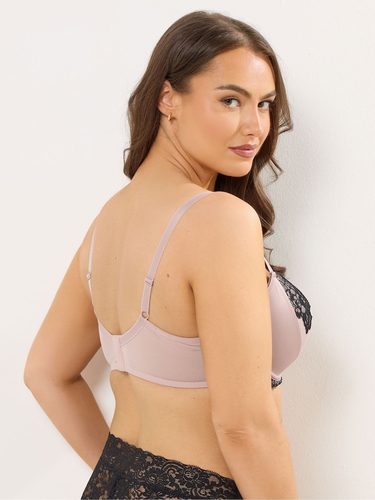 Yours Curve Pink Padded Underwired Bra - Image 2 of 5 Yours Curve Pink Padded Underwired Bra - Image 2 of 5