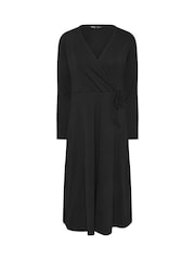 M&Co Black Petite Long Sleeve Wrap Dress - Image 5 of 5