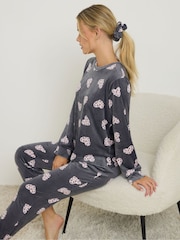 PixieGirl Petite Grey Baby Fleece Pyjamas Set - Image 1 of 5