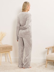 Long Tall Sally Natural Super Luxe Embossed Pyjamas Set - Image 2 of 5