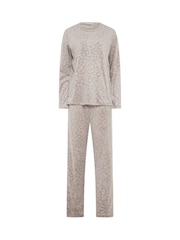 Long Tall Sally Natural Super Luxe Embossed Pyjamas Set - Image 5 of 5