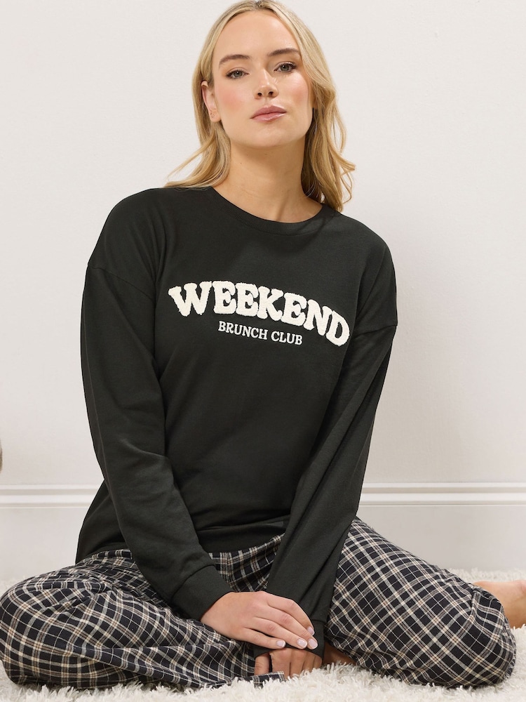 Long Tall Sally Black Weekend Brunch Club Lounge Top - Image 1 of 6 Long Tall Sally Black Weekend Brunch Club Lounge Top - Image 1 of 6