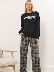 Long Tall Sally Black Weekend Brunch Club Lounge Top - Image 3 of 6