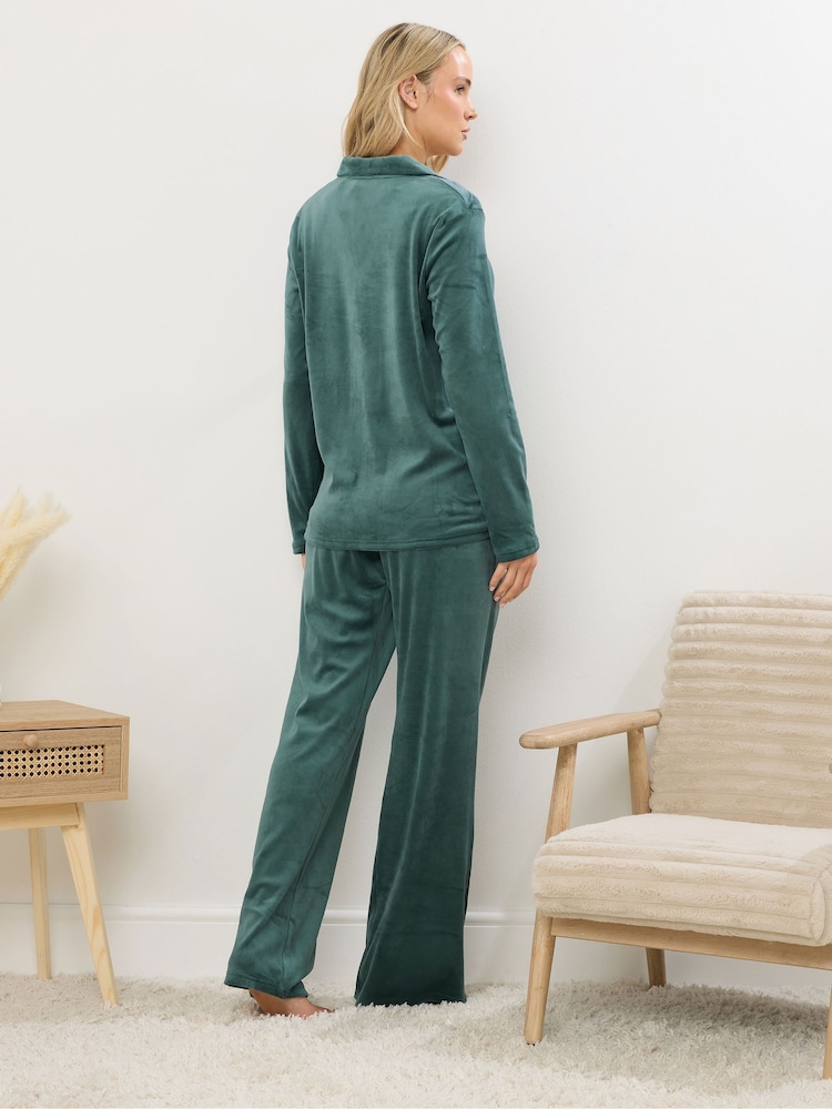 Long Tall Sally Green Super Luxe Pyjamas Set - Image 2 of 5