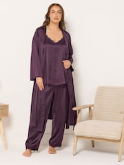 Yours Curve Red Satin Lace Cami Pyjamas Set - Image 2 of 5