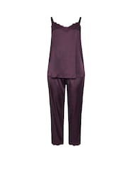 Yours Curve Red Satin Lace Cami Pyjamas Set - Image 5 of 5