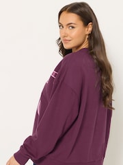 Yours Curve Red Glitter Bow Novelty Sweatshirt - Image 3 of 5