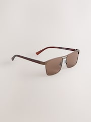 Bronze Brown Preppy Sunglasses - Image 3 of 5