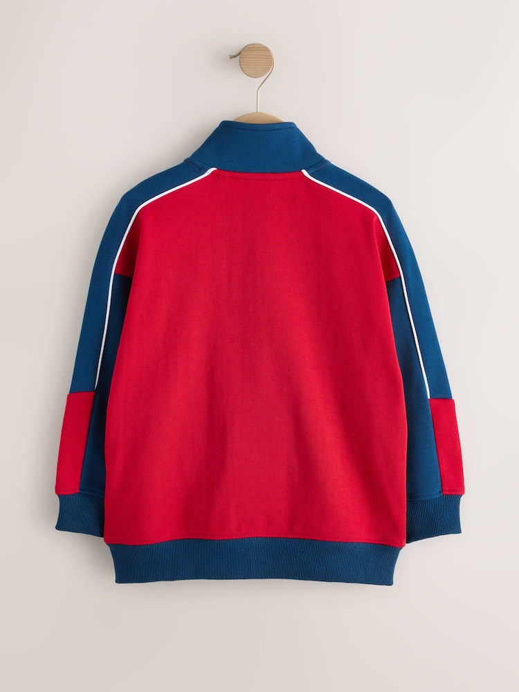 أحمر - سترة رياضية بأجزاء مقسمة وسحاب أمامي (3-16سنة) - صورة 2 من 5