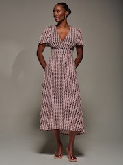 Jolie Moi Pink Mesh Short Sleeve Midaxi Dress - Image 6 of 6